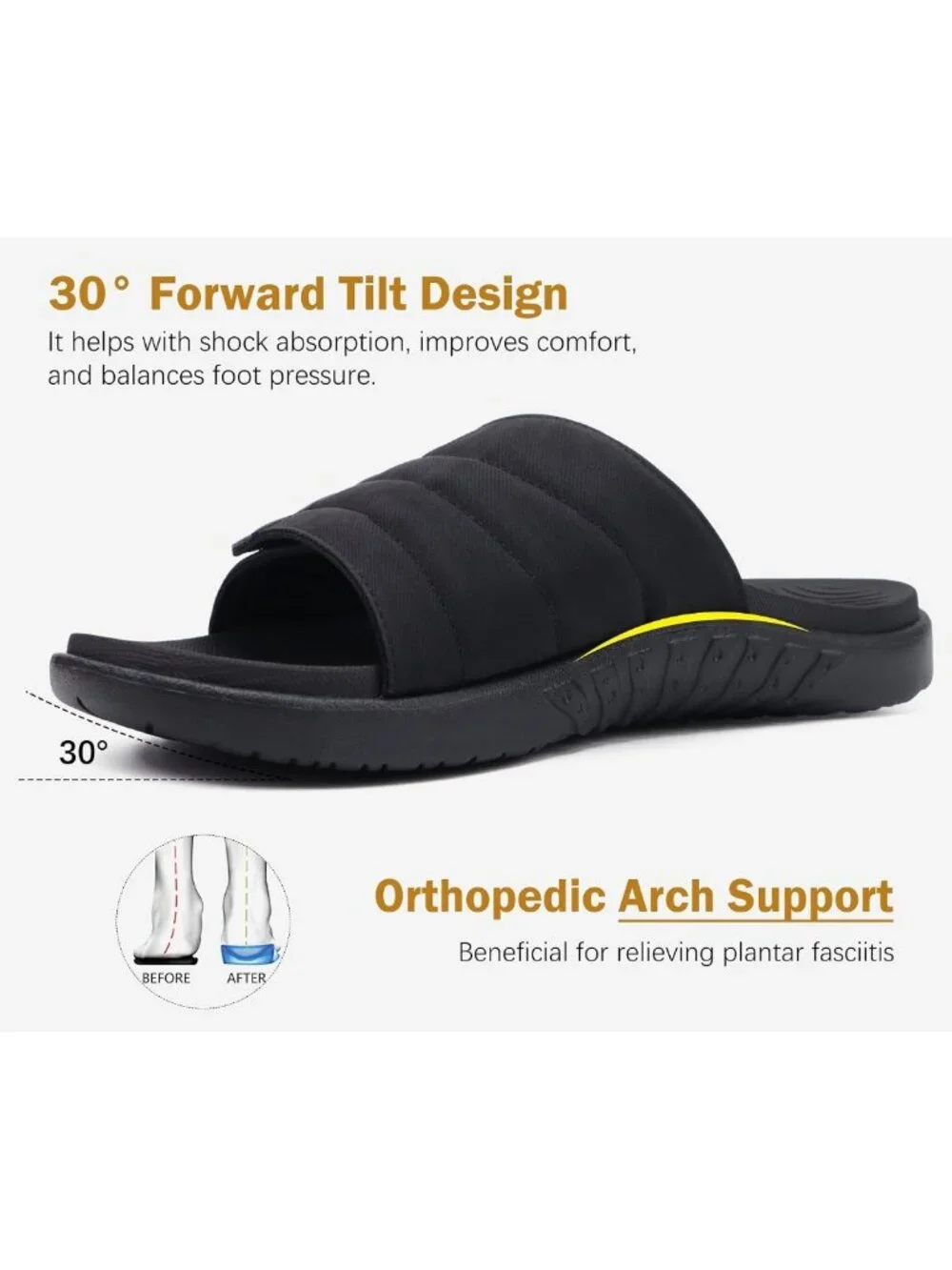 Comfortable Adjustable Men's Sandals for Plantar Fasciitis | Arch Support Sport